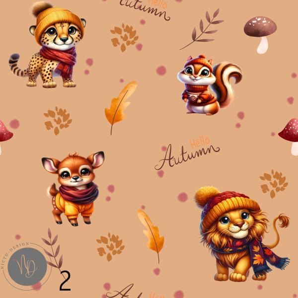 Digitales Stoffdesign - Autumn Animals - 2